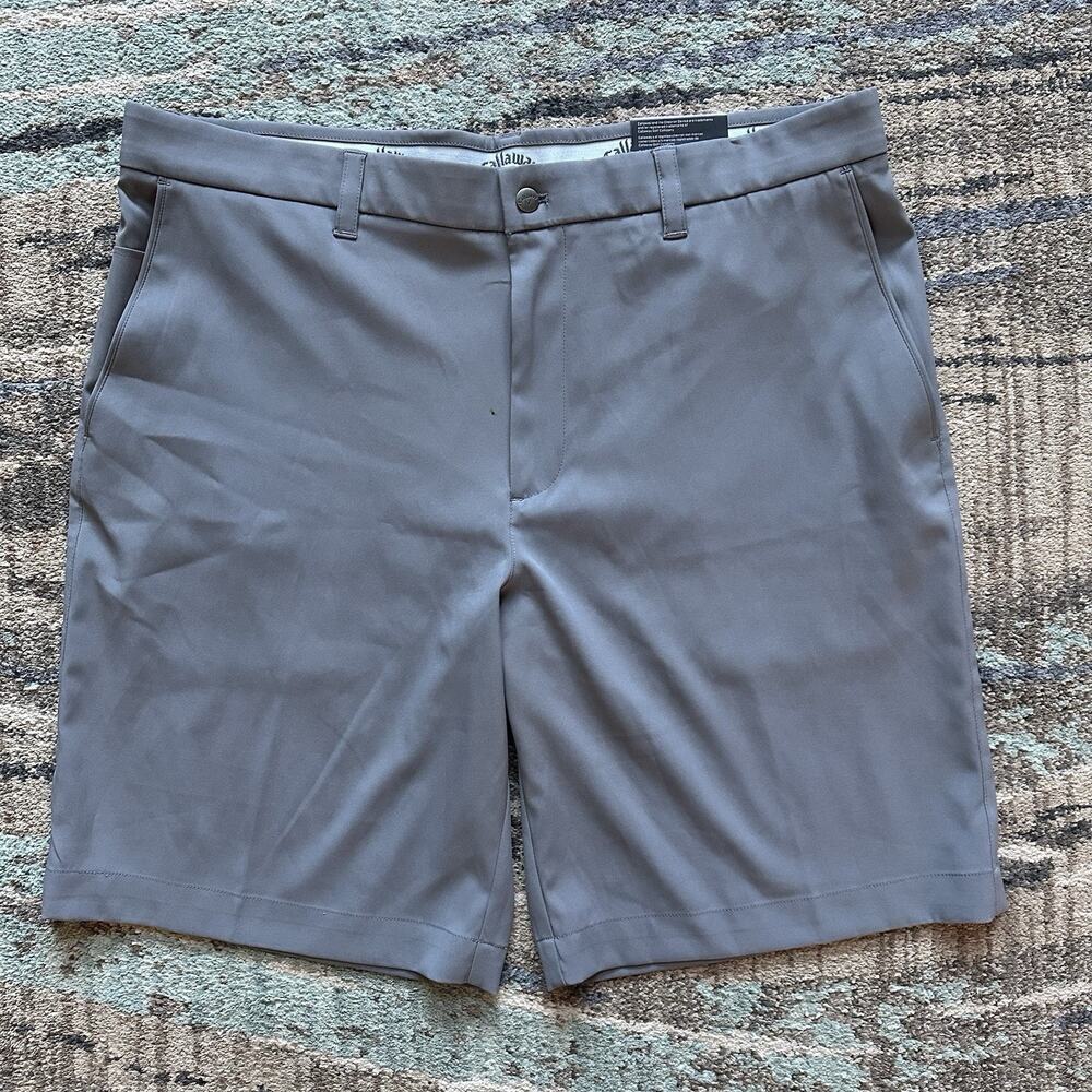 NWT Men's Calloway Ceinture Active 9" Flex Gray UPF 50 Stretch Golf Shorts Sz 38